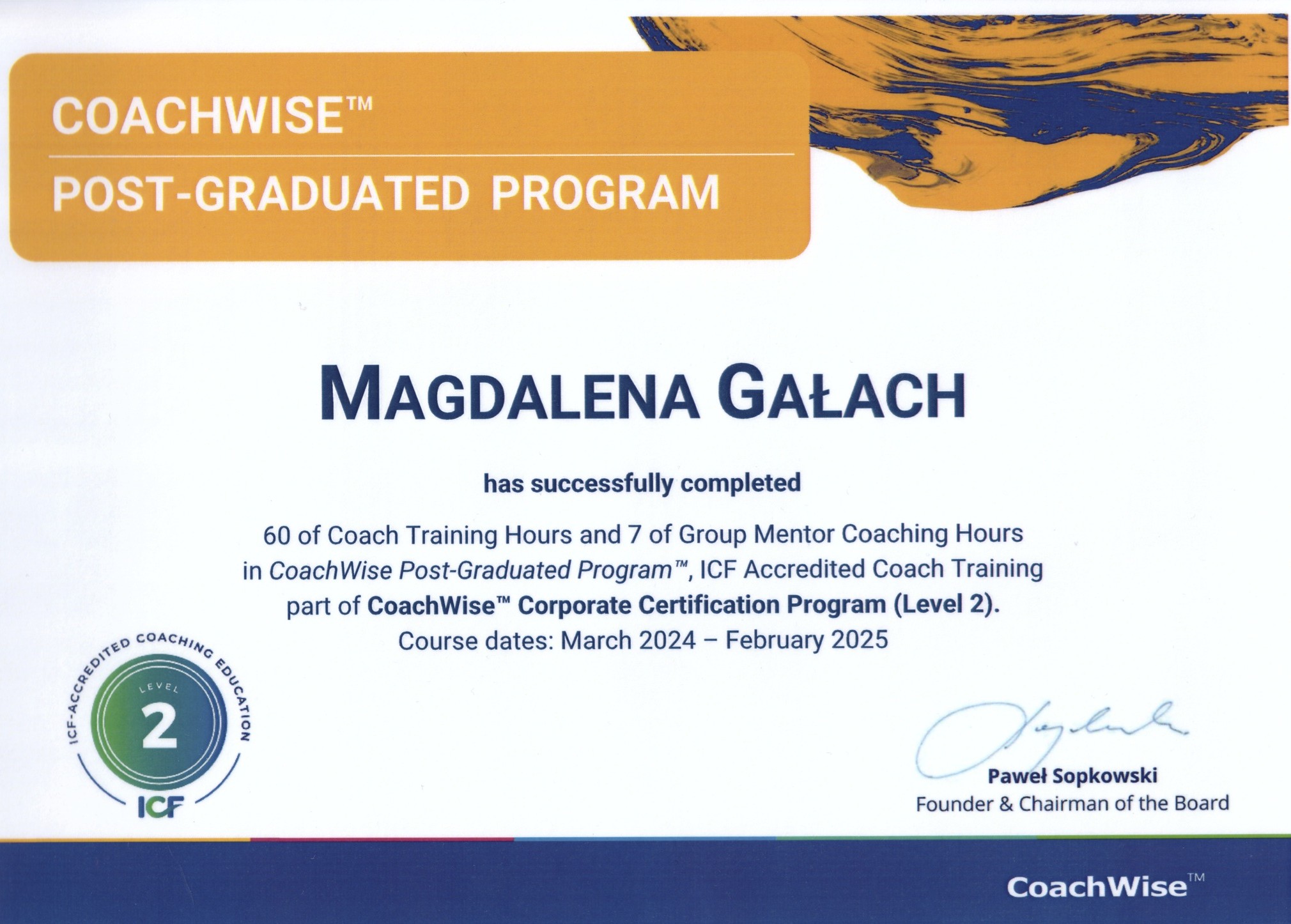 Dyplom COACHWISE